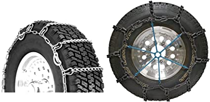 Security Chain Company QG2228CAM Quik Grip Light Truck CAM LSH Tire Traction Chain - Set of 2 & Company QG20007 Multi-Arm Chain Tensioner for Light Truck and SUV - Set of 2, Blue