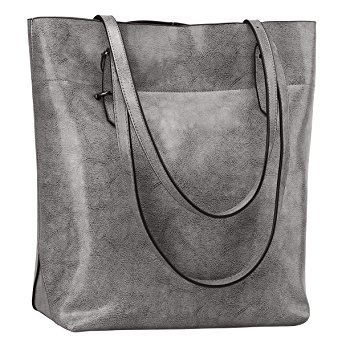 S-ZONE Vintage Genuine Leather Tote Shoulder Bag Handbag Big Large Capacity Upgraded Version