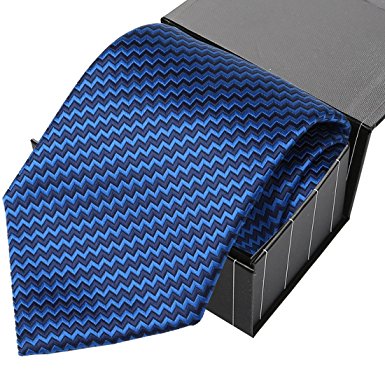 KissTies Necktie Striped Extra Long Tie in Foldable Magnetic Gift Box (63'' XL)