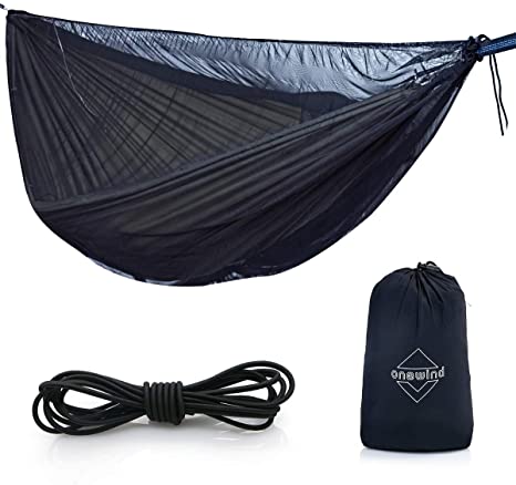 onewind Hammock Mosquito Net Bottom Entry Fits All Single & Double Camping Hammocks -Security from Bugs, Mosquitoes, No See Ums,Spiders & Pesky Bugs -Lightweight Compact Easy Setup