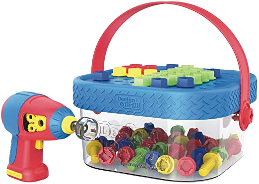 Educational Insights Design & Drill Bolt-It Bucket, Portable, Travel Friendly Drill Toy Set