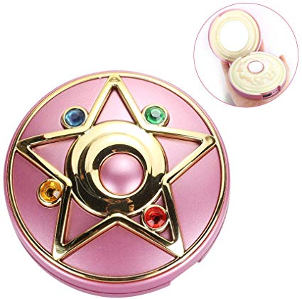 Worglo Store Anime Captor Sailor Moon Crystal Star 8000mAh Power Bank Charger with Mirror and Light Support Wireless Charge