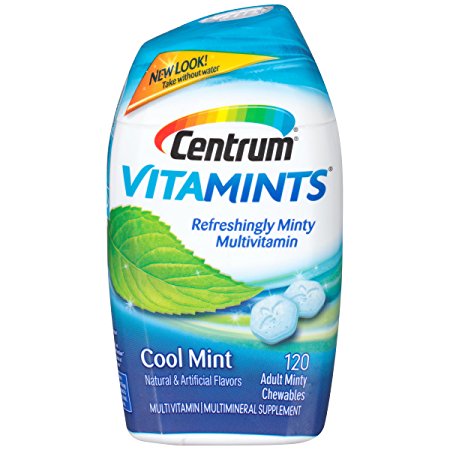 Centrum Vitamints Cool Mint Chewable Multivitamin/Mineral Supplement, 120 Count