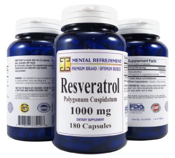 Mental Refreshment: Resveratrol - Polygonum Cuspidatum 1000mg 180 Capsules