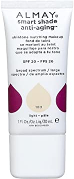 Almay Smart Shade Anti-Aging Skintone Matching Makeup, Light [100] 1 oz (Pack of 2)