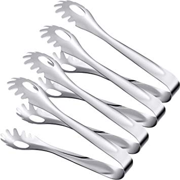 Boao Serving Tongs, Kitchen Tongs, Food Tongs, 8 Inch Stainless Steel Tongs 4 Pack
