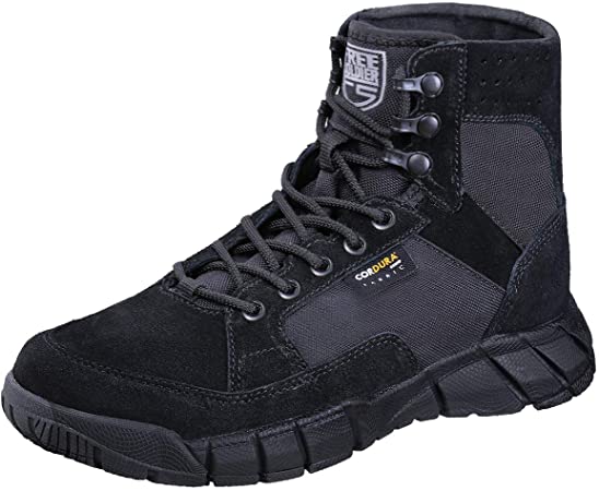 FREE SOLDIER Men's Tactical Boots 6 Inches Lightweight Breathable Military Boots for Hiking Work Boots