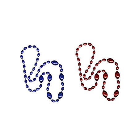 Jumbo Football Beads Royal Blue/ Red 2 Piece