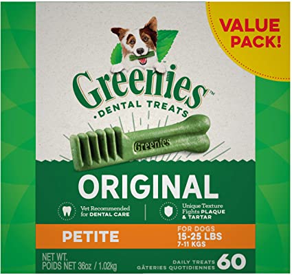 Greenies Original Petite Natural Dental Dog Treats (15 - 25 Lb Dogs)