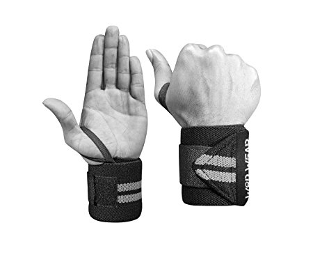 Wrist Wraps by WOD Wear For Crossfit, Powerlifting, Weightlifting, Bodybuilding - Unisex - Protect Wrists and Increase Prs - 100% Money Back Guarantee - Lifetime Warranty