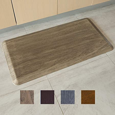 Extra Thick Anti Fatigue Comfort Mat - Non-Slip Kitchen Floor Mat - Waterproof Standing Kitchen Mat Commercial Pads for Offices, Home, Garages - Relieves Pain (Beige Wood Grain, 20''x39''x3/4'')