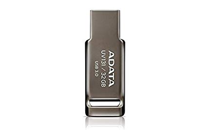 ADATA UV131 32GB USB 3.0 Metallic Texture & Easy-to-go Flash Drive, Grey (AUV131-32G-RGY)