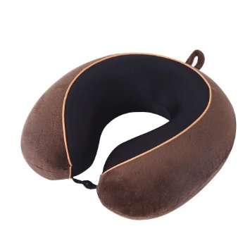 SMYLLS Memory Foam Travel Pillow Airplane,Cars,Office Napping, Neck Pain Relief,Sweet Brown