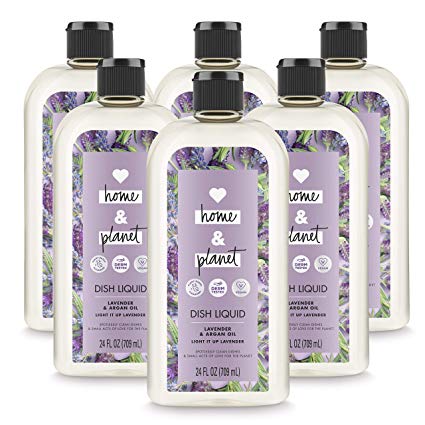Love Home and Planet Dish Soap Lavender & Argan Oil 24 oz, 6 Pack