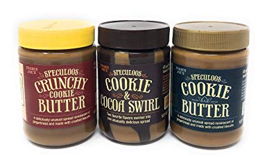 Variety Pack - Trader Joe's: 1) Speculoos Smooth Cookie Butter; 2) Speculoos Crunchy Cookie Butter; 3) Speculoos Cookie & Cocoa Swirl (Total 3 Jars)