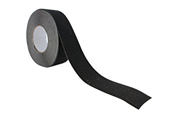 ABN Adhesive Black Non-Slip Stair Tread Safety Tape Strip, 60 Grit, 2” Inch x 60’ Feet – Step Grip for Non-Skid Walk