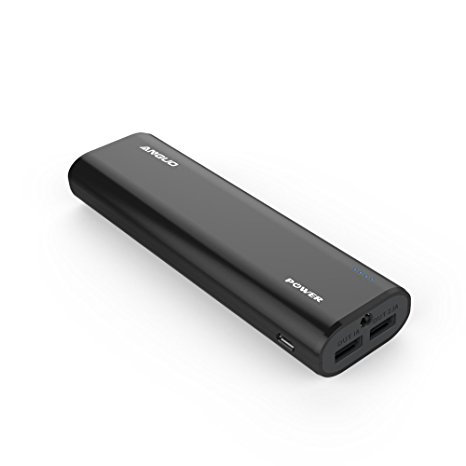 Power Bank,Anguo Power Bank Portable Charger Powerbank Ultra Compact External Battery Charger for iPhone 7 Plus 6s 6 Plus, iPad, Samsung Galaxy, Nexus, HTC and More (Black) (10000mAh)