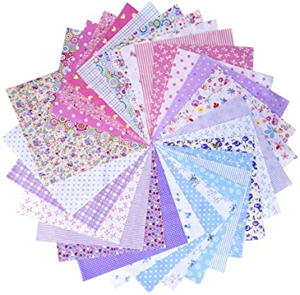 30 Pieces 25 x 25 cm Lovely Small Patterns Fabric Patchwork Mixed Squares Bundle