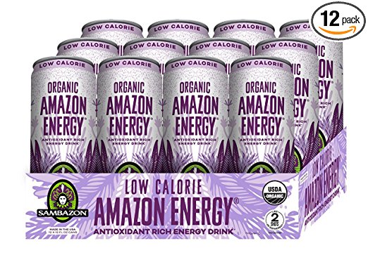Sambazon Amazon Energy Drink, Low-Calorie Acai Berry Pomegranate, 12 Ounce (Pack of 12)