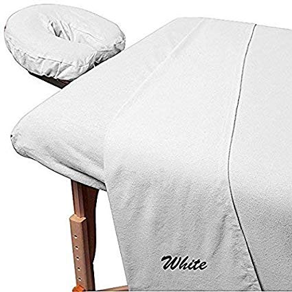 Amazing Bedding's 500 Thread-Count 3-Piece Massage Table Spa Sheet Set (1Pc Fitted Sheet Fit up to 7" Inch Deep Pocket, 1Pc Flat Sheet & 1Pc Fitted Face Rest Cover) 100% Egyptian Cotton (White)