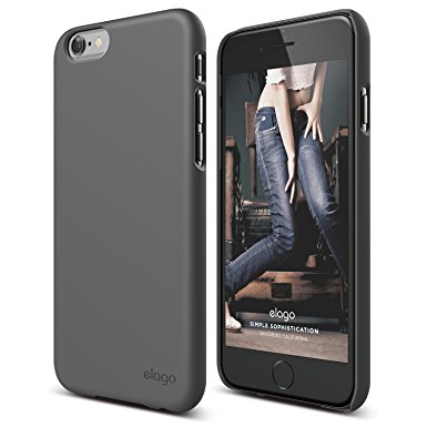 iPhone 6S Case, elago [Slim Fit 2][Soft Feel Dark Gray] - [Light][Minimalistic][True Fit] – for iPhone 6/6S