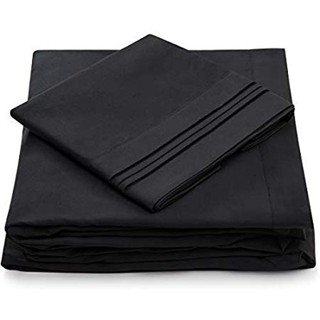 Twin XL Size Bed Sheets - Black Twin Extra Long Bedding Set - Deep Pocket - Ultra Soft Luxury Hotel Sheets- Hypoallergenic - Cool & Breathable - Wrinkle, Stain, Fade Resistant - 3 Piece