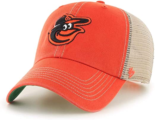 '47 Tampa Baltimore Orioles Trawler Clean Up Adjustable Trucker Hat Cap, Snapback Orange