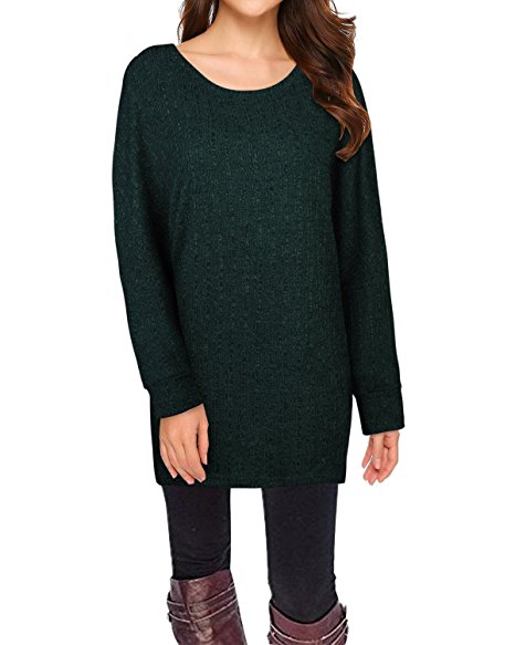 Styleword Women's Long Batwing Sleeve Pullover Loose Casual Knitted Sweater