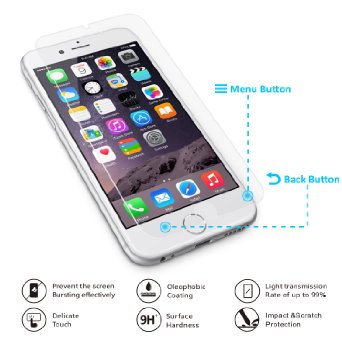Otium Smart iPhone 66s Plus Tempered Glass Screen Protector Easy Installation Applicator HD Anti-Scratch Anti-Fingerprint for iPhone 66s Plus 55