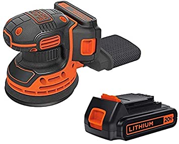 Black & Decker 20V MAX Random Orbit Sander with Battery and Charger with 20-Volt Lithium-Ion Cordless Tool Battery