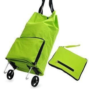 Kittymouse Collapsible Foldable Wheeled Shopping Cart Bag Green