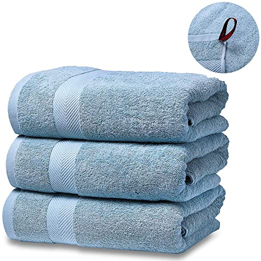 SEMAXE Luxury Bath Towel Set.Hotel & Spa Quality.3 Large Bath Towels,Premium Collection Bathroom Towels.Soft,Plush and Highly Absorbent (Set of 3,Light Blue)