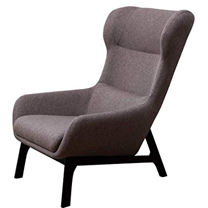 Irene House Contemporary Velvet Fabric Height Back Accent Chair,Living Room,Bedroom Arm Chair (Taupe)