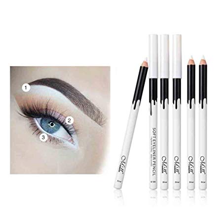 vmree 12 pcs Eyeliner Eye Shadow Pen Waterproof Eyeliner Pencil Makeup Pen White (white)