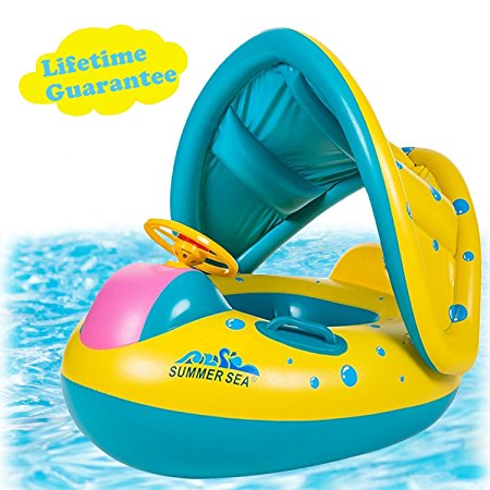 punada Baby Pool Float with Canopy Inflatable Swimming Floats for Kids