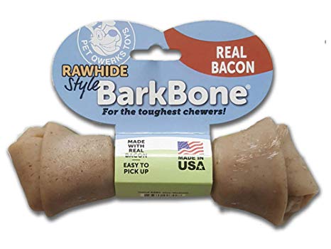 Pet Qwerks Real Bacon & FDA Compliant Nylon Rawhide Style Dog Chew Toy, Massive Bone for Heavy Duty CHEWERS! (Made in USA)