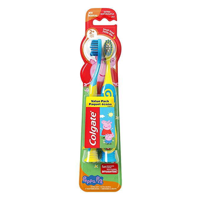 Kids Extra Soft Toothbrush with Suction Cup, Peppa Pig