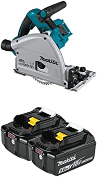 Makita XPS01Z 36V (18V X2) LXT Brushless 6-1/2” Plunge Circular Saw with bonus Makita BL1850B-2 18V LXT Lithium-Ion 5.0Ah Battery, 2/pk