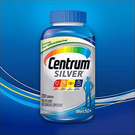 Centrum Silver Men Multivitamin/Multimineral Supplement Tablet, Vitamin D3, Age 50  (250 Count)