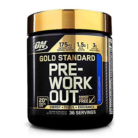 Optimum Nutrition Gold Standard PreWorkout BlueberryLemonade 20 FreeBonus 360 g