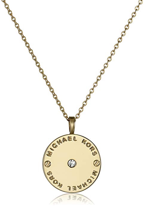 Michael Kors Tone Logo Pendant Necklace