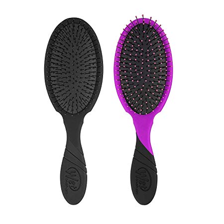 Wet Brush Collection Metallic with Easy Grip, Black and Purple, 2 Piece, Newer 2019 Model