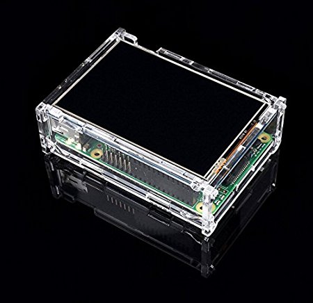 Raspberry Pi LCD Display Module 3.5inch 320480 TFT Resistive Touch Screen and Raspberry Pi Model B  Transparent Case and Heatsinks