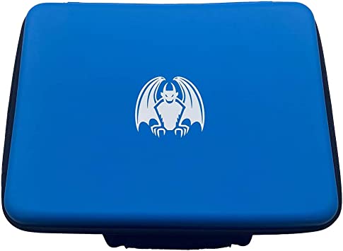 The Grinning Gargoyle - Large Premium Quality Portable Card Carry Case - Carrying Holder for Over 2400 Cards in Sleeves or Deck Storage Box - Organise and Protect Game Decks - Magic CCG TCG - Blue