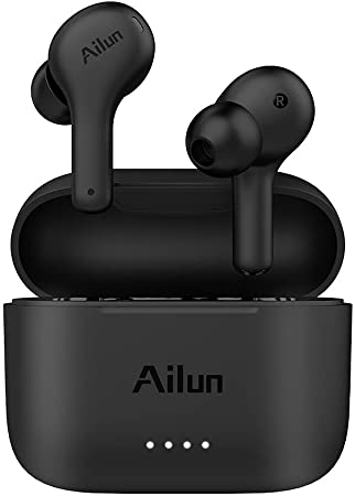 Ailun True Wireless Earbuds with ENC Noise Cancelling Bluetooth Earphones for HD in-Ear Stereo Calls Touch Control Sport Headphones Waterproof Fitness Earbuds USB-C Charging 20H Playtime (Black)