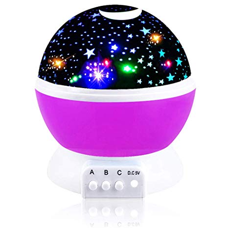 Toys for 7-8 Year Old Boys Girls, Tisy Wonderful Quiet Rotating Starlight Toys for 2-10 Year Old Girls Romantic Magical Christmas Gifts for 2-10 Year Old Boys Purple TSUSXK02