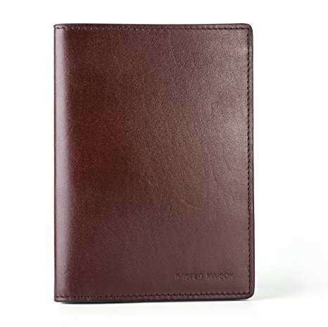 Italian Leather Passport Holder - Elegant Packaging - Earphone Holder included - RFID - Kasper Maison