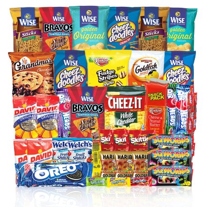 Party Snack Gift Bundle Care Package 40 Count