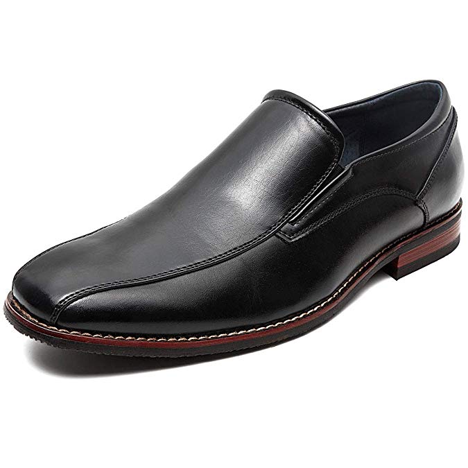 ZRIANG Men's Loafers Dress Shoes Leather Lined Square Toe Slip-On