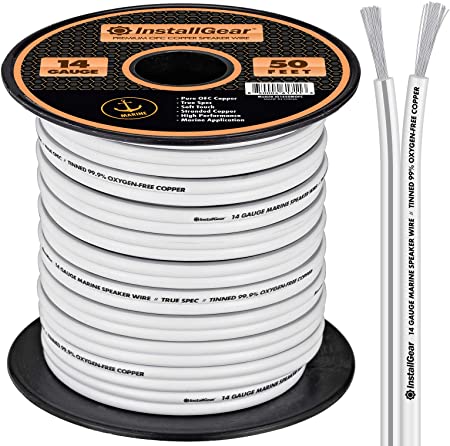 InstallGear 14 Gauge Tinned OFC Heavy Duty Boat Marine Speaker Wire, 50 feet